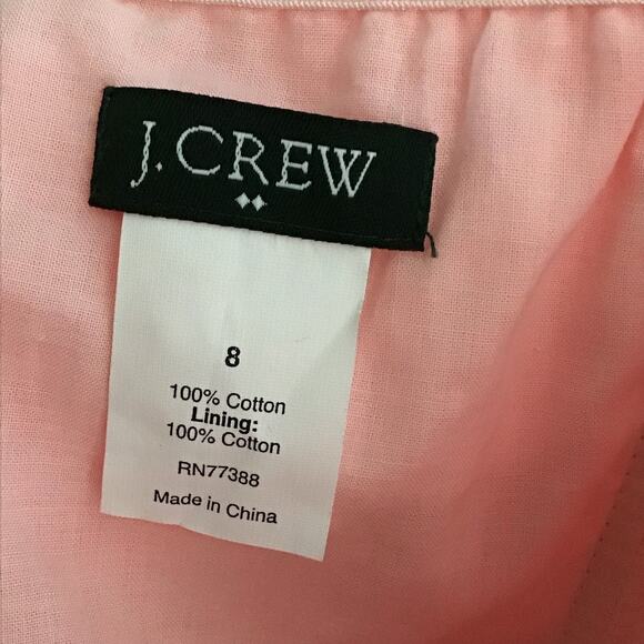 J. Crew Lorelei Coral Pink Deco Dot Matelasse Strapless Fit and Flare Dress sz 8 - Picture 9 of 10